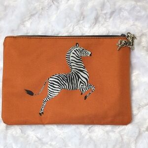 Orange Zebra Design Makeup Bag/Clutch
